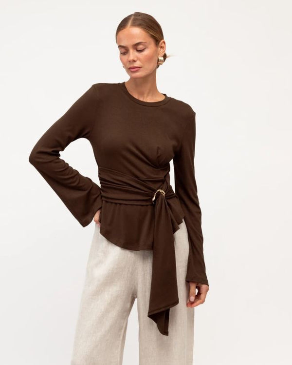 Ladies Sarita Blouse in Chocolate
