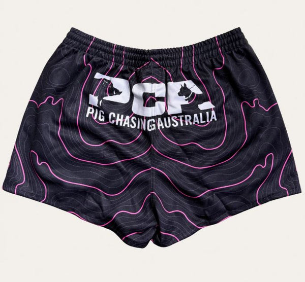 Pig Chasing Australia Contour Footy Shorts in Pink