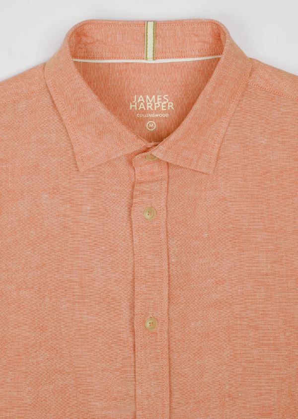 James Harper Men's Long Sleeve Shirt in Coral