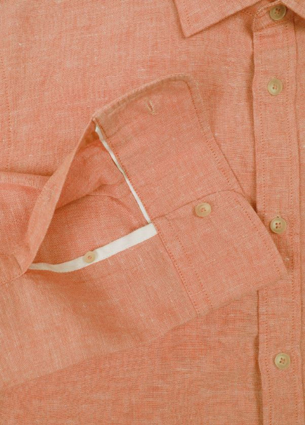 James Harper Men's Long Sleeve Shirt in Coral