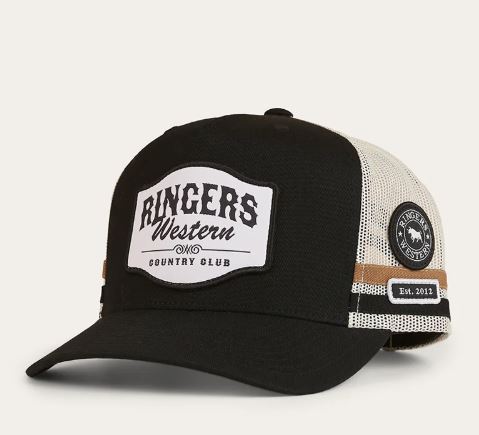 Country Club Deep Fit Trucker Cap in Black