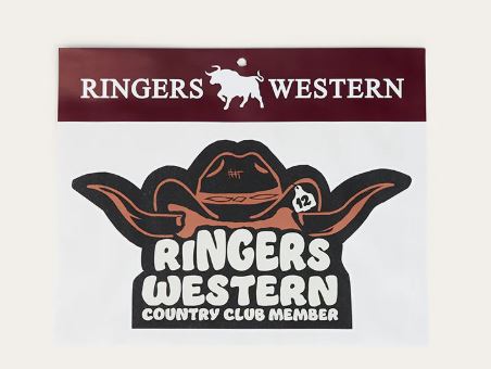 Country Club Member Die Cut Sticker in Black