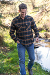 Men's Thomas Cook Dux-Bak Thermal Long Sleeve Shirt in Navy/Dark Tan