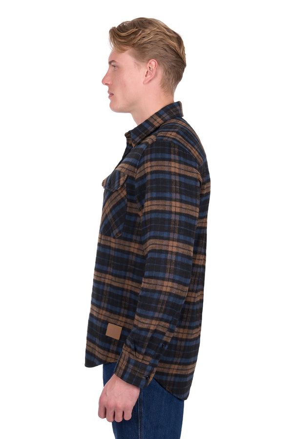 Men's Thomas Cook Dux-Bak Thermal Long Sleeve Shirt in Navy/Dark Tan