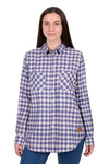 Women's Dux-Bak Joyce Thermal Long Sleeve Shirt in Purple/White