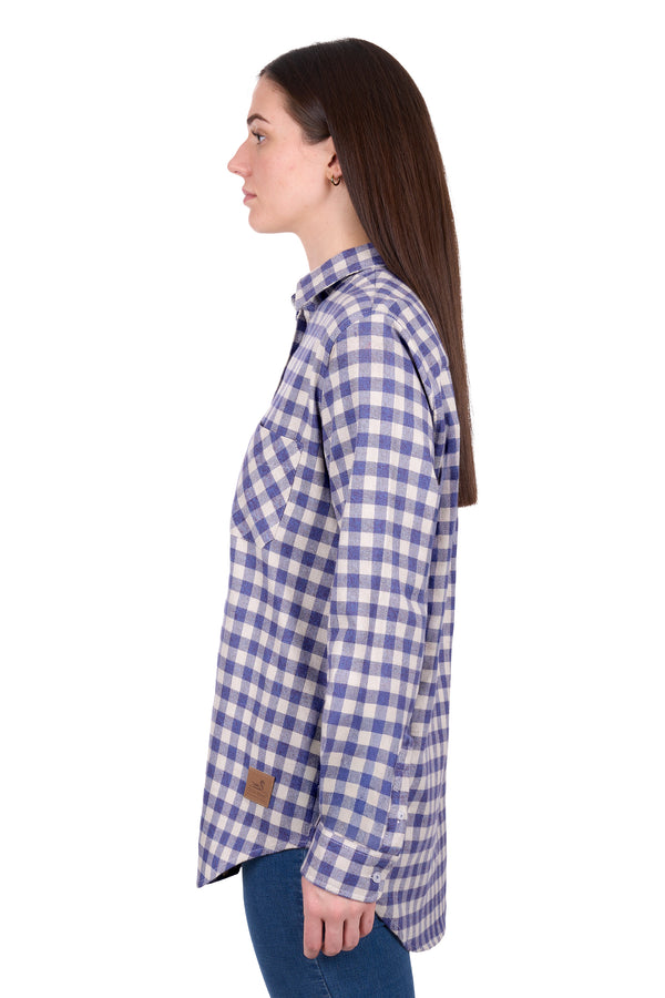 Women's Dux-Bak Joyce Thermal Long Sleeve Shirt in Purple/White