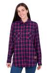 Women's Sybel Thomas Cook Dux-Bak Thermal Long Sleeve Shirt in Pink/Navy