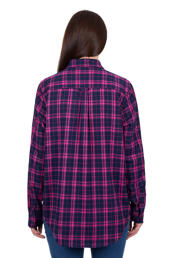 Women's Sybel Thomas Cook Dux-Bak Thermal Long Sleeve Shirt in Pink/Navy