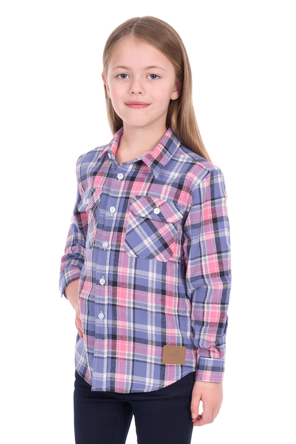 Kid's Dux-Bak Millie Thermal Long Sleeve Shirt in Pink/Purple