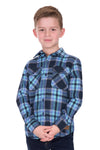 Kids Dux-Bak Camden Termal Long Sleeve Shirt in Navy/Teal