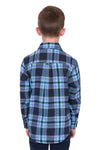 Kids Dux-Bak Camden Termal Long Sleeve Shirt in Navy/Teal