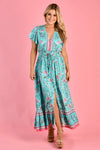 Women's Gigi Maxi Dress in Bubblegum Roses