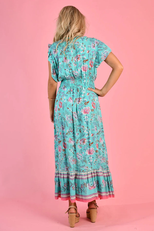 Women's Gigi Maxi Dress in Bubblegum Roses