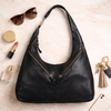Rugged Hide – Women's Dahlia Luxe Leather Shoulder Bag in Black