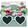Black ice - Kids Daisy Polarised Heart Sunglasses and Headband in Mint Green