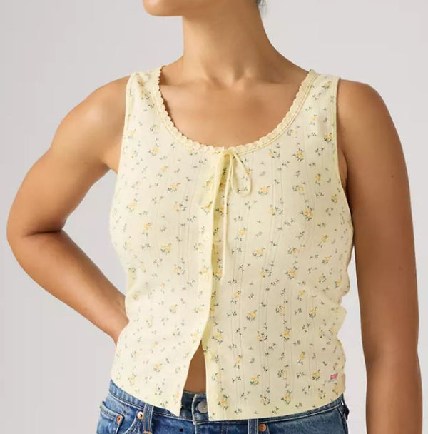 Ladies Levi's Lace Tank in Floral Pear Sorbet