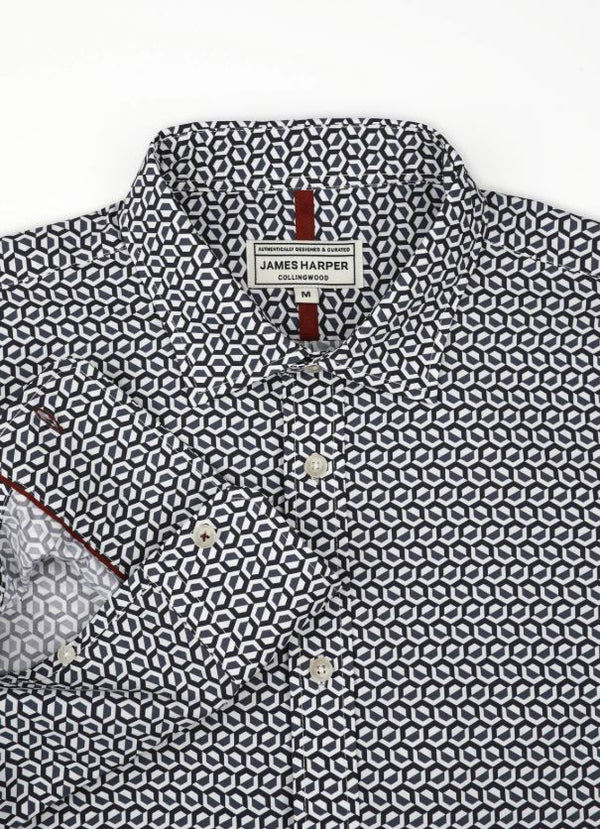Men's Eden Long Sleeve Shirt in Navy
