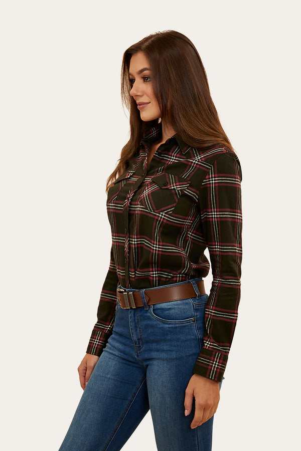 Clementine Womens Flannel in Charcoal