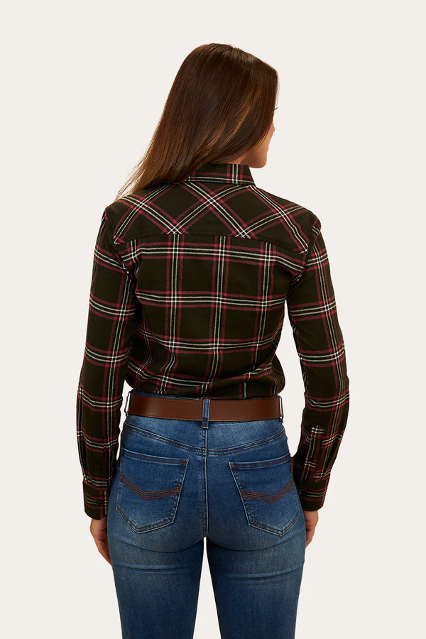 Clementine Womens Flannel in Charcoal
