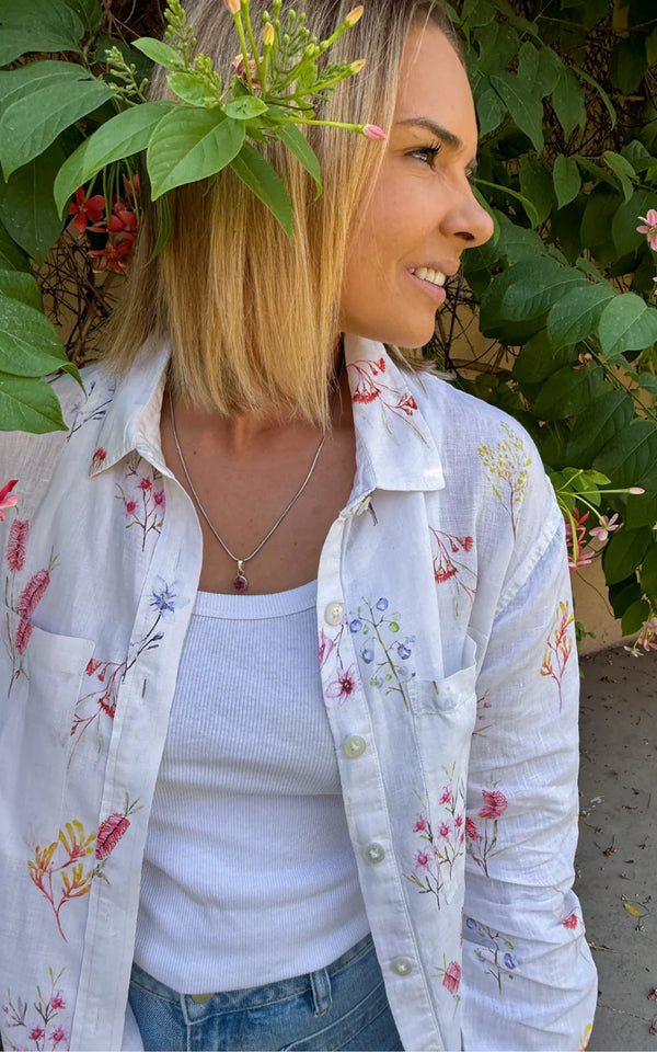 Long Sleeve Flora Organic Linen Shirt