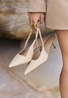 Women's BiLLiNi Gemima Raffia Gold Heels