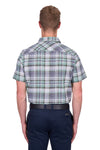Thomas Cook Men's Gerry Check Linen Short Sleeve Shirt in Green/Navy