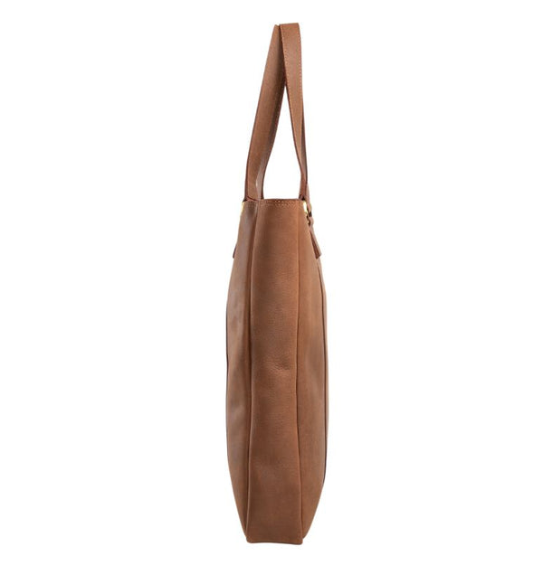 Gosford Leather Handbag in Mid Brown
