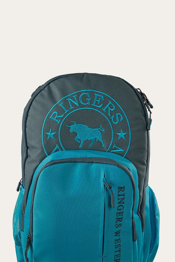 The Holtze Backpack features a large embroidered logo and multiple storage pockets for convenience and organization. Ideal for school or daily use.