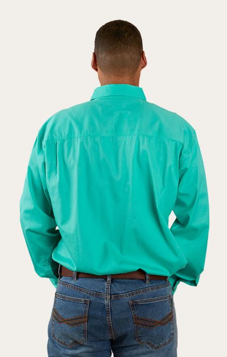 King River Men's Half Button Work Shirt in Mint