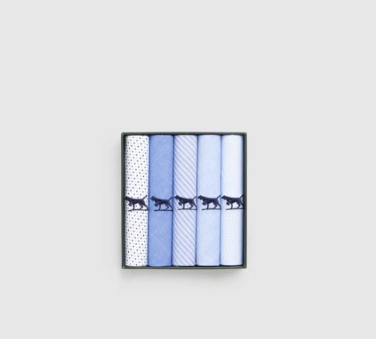Gunner Handkerchief 5 Pk in Light Blue Multi