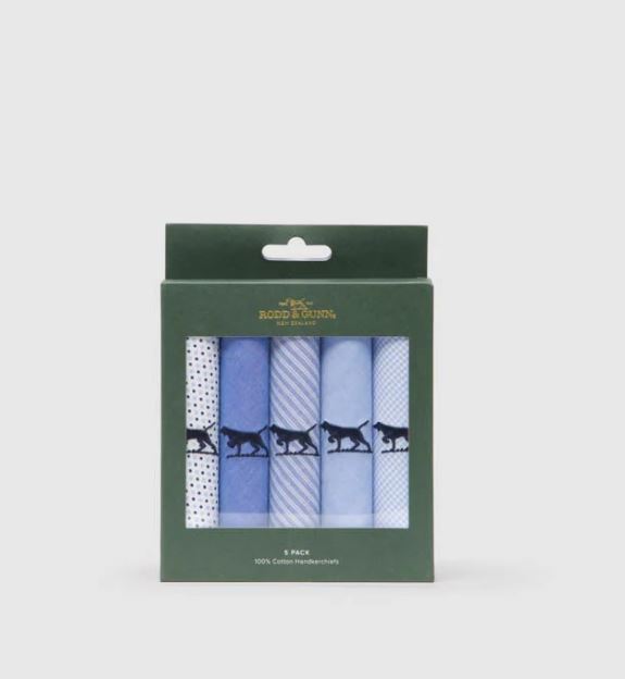 Gunner Handkerchief 5 Pk in Light Blue Multi