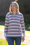 Thomas Cook Women’s Jane 1/4 Zip Stripe Rugby in Charcoal Marle