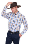Thomas Cook Men's Jesse Check 2 Pocket Long Sleeve Shirt in Navy/Tan