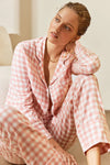 Juliette Gingham Cotton PJ set in Pink