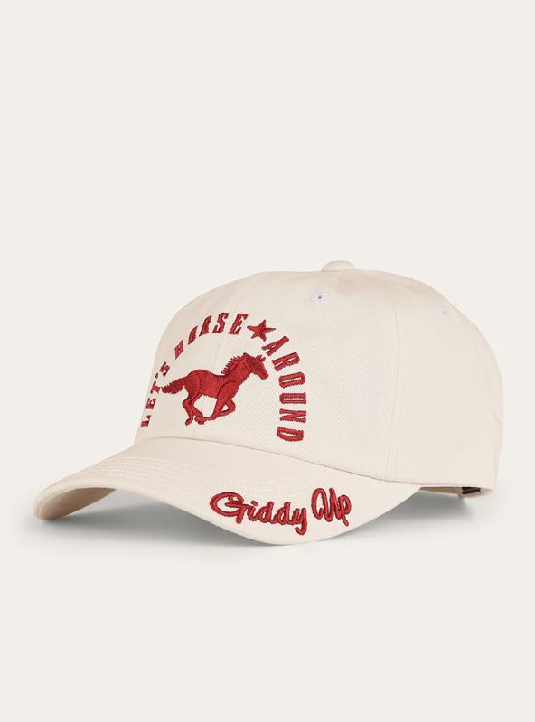 Ringers Western Let's Horse Around Baseball Cap in Off White