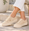 Lift Sneaker in Natural Raffia by Human Shoes