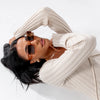 Luna Polarised Sunglasses in Beige Brown