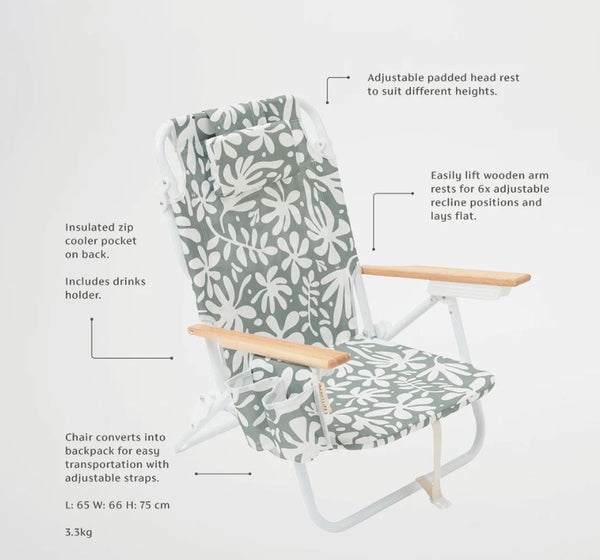 SUNNYLiFE Luxe Beach Chair - The Vacay Olive
