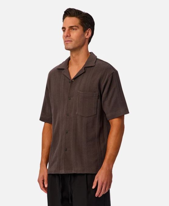 Mens Malaga Short Sleeve Shirt in Umber