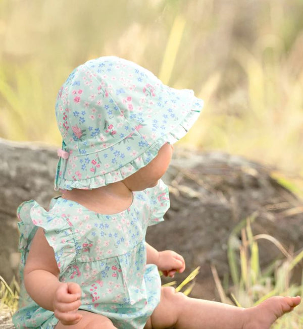 Baby Sunhat - Matilda in Acacia Mint