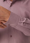 Men's Hadfield Linen Blend Long Sleeve Shirt in Mauve