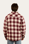 Sawyer Mens Sherpa Flannel in Deep Burgundy