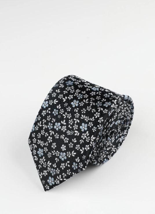 Men's Navy Cluster Floral Tie