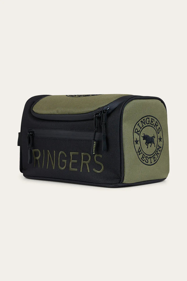 Occy Toiletry Bag in Khaki / Black