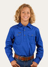 Ord River Kids Half Button Work Shirt in Royal Blue