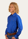 Ord River Kids Half Button Work Shirt in Royal Blue
