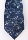 Mens Outline Floral Tie in Navy