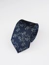 Mens Outline Floral Tie in Navy