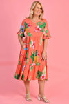 Ladies Tropicana Dress in Peach