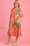 Ladies Tropicana Dress in Peach